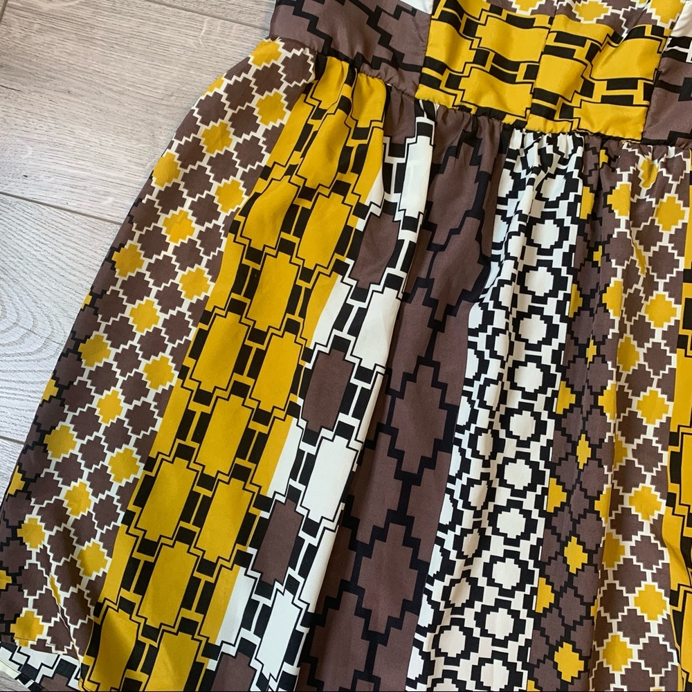 Torrid plus size dress strapless boho Aztec print brown yellow size 14 US - Picture 11 of 15